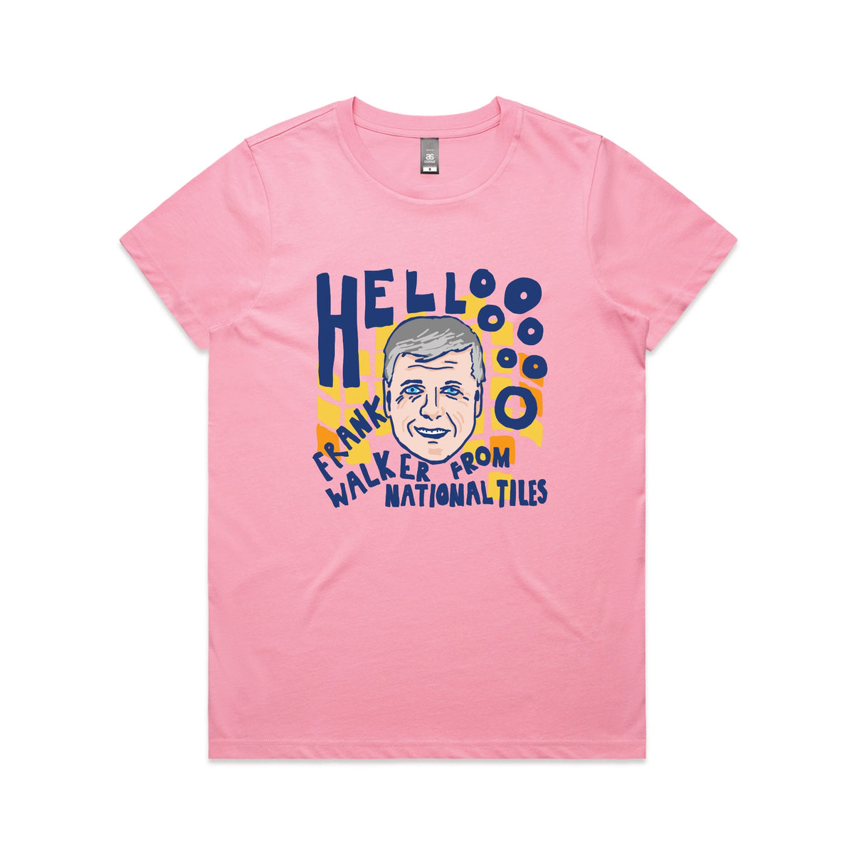 Bubblegum fitted womens t-shirt with Frank Walker graphic by Lonely Kids Club