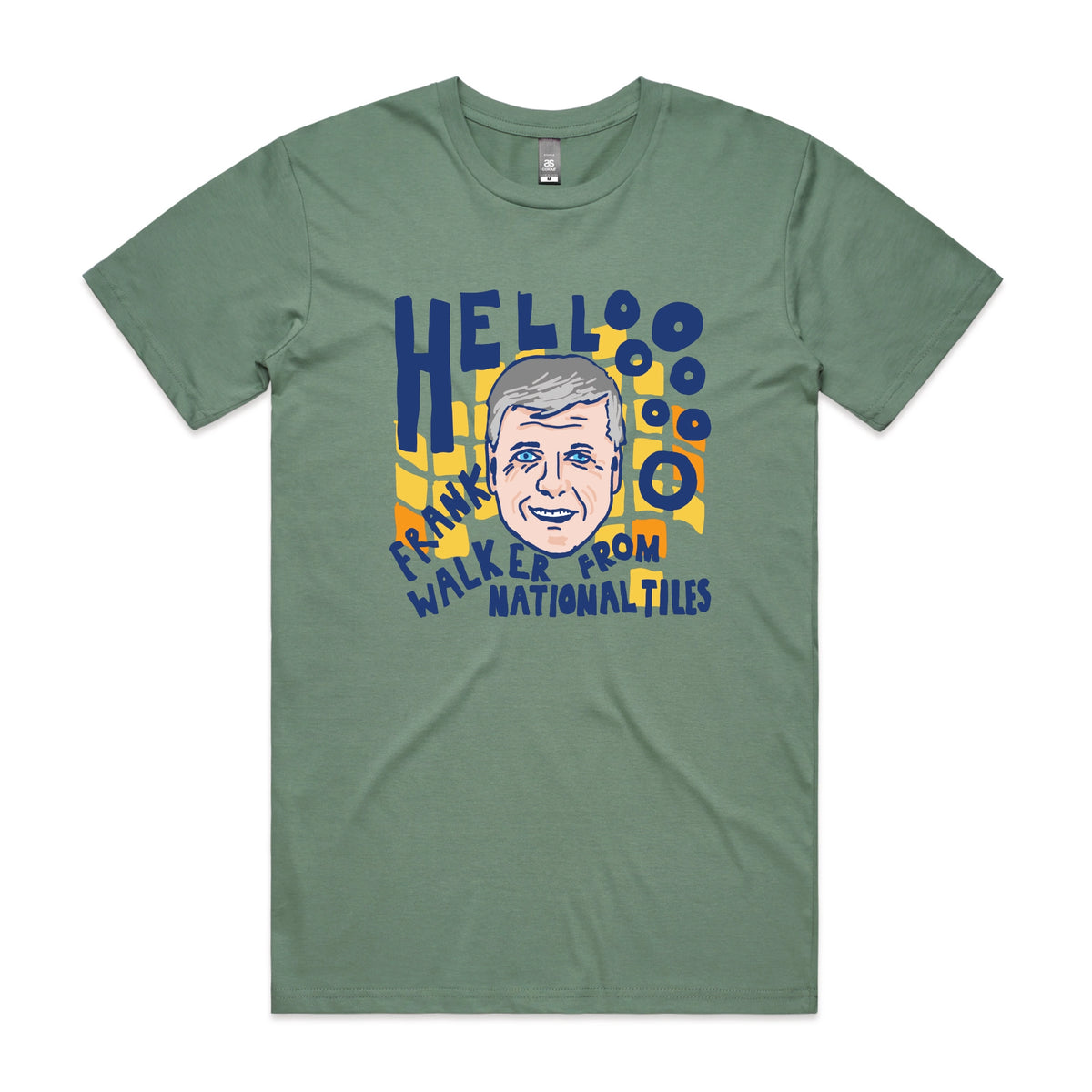 Sage unisex t-shirt with Frank Walker graphic by Lonely Kids Club