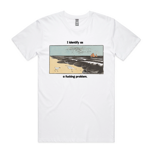 Fucking Problem Tee by Lonely Kids Club. All clothing from our T-shirts to our shorts and hoodies are ethically made, and printed packed and shipped from Sydney.