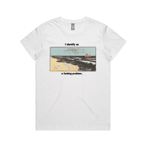 Fucking Problem Tee by Lonely Kids Club. All clothing from our T-shirts to our shorts and hoodies are ethically made, and printed packed and shipped from Sydney.
