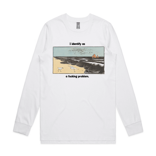 Fucking Problem Tee by Lonely Kids Club. All clothing from our T-shirts to our shorts and hoodies are ethically made, and printed packed and shipped from Sydney.