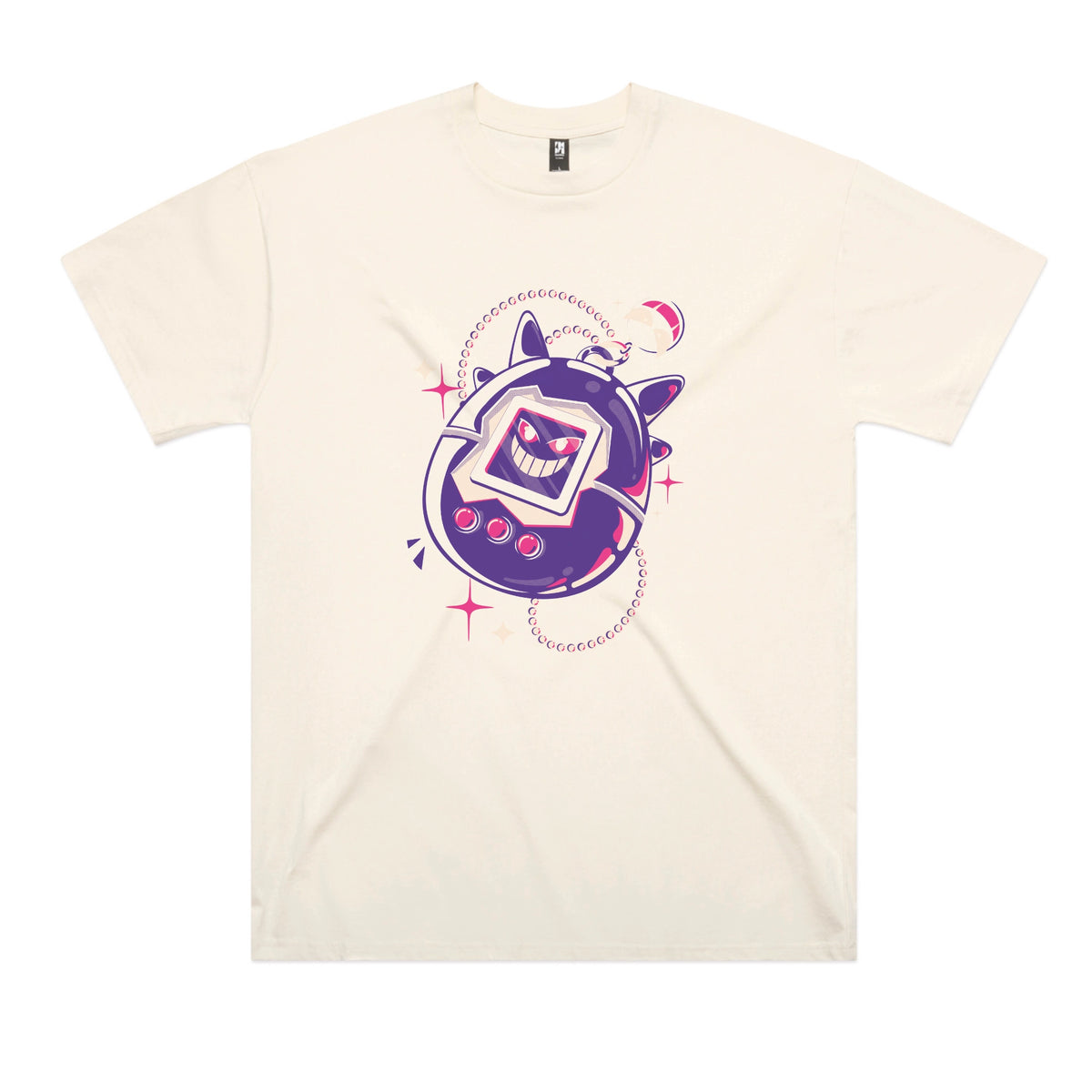 Ecru oversized t-shirt with Ghostigotchi graphic by Lonely Kids Club