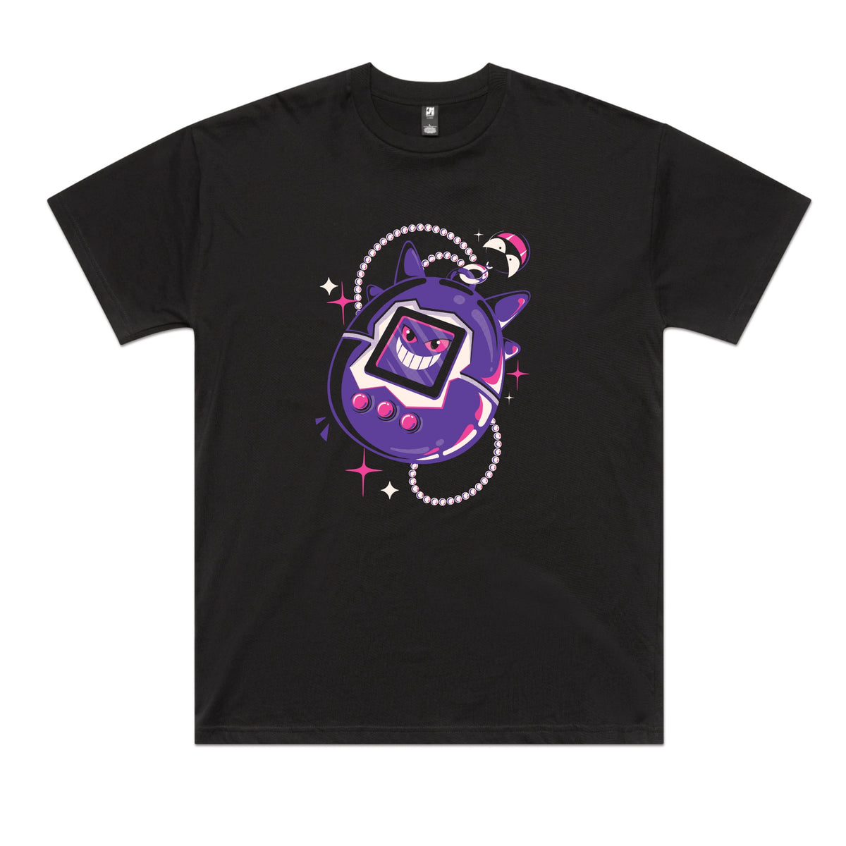 Black oversized t-shirt with Ghostigotchi graphic by Lonely Kids Club