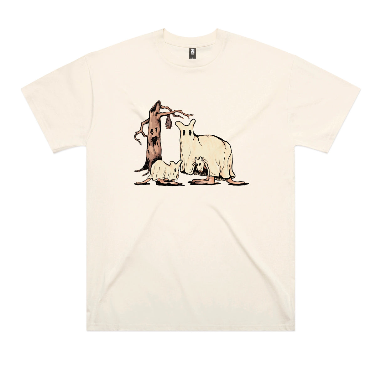 Ecru oversized t-shirt with Ghostaroos graphic by Lonely Kids Club