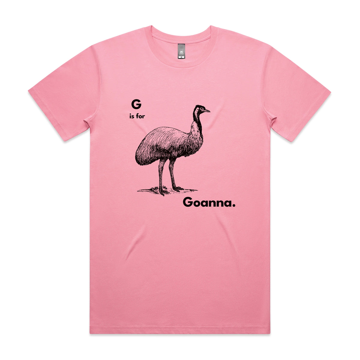 Bubblegum unisex t-shirt with G Is For Goanna graphic by Lonely Kids Club