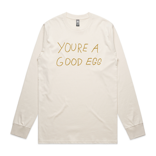 Good Egg Tee by Lonely Kids Club. All clothing from our T-shirts to our shorts and hoodies are ethically made, and printed packed and shipped from Sydney.