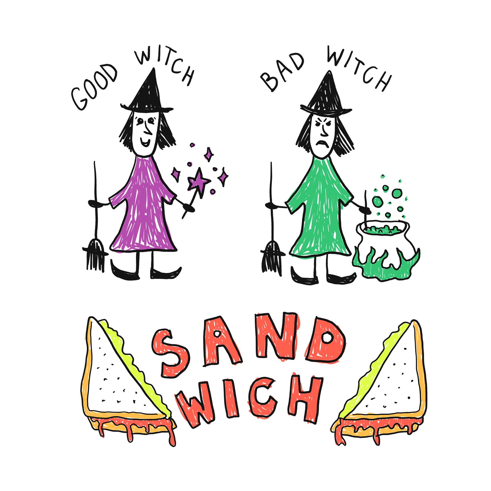 Good Witch, Bad Witch, Sandwich Tee