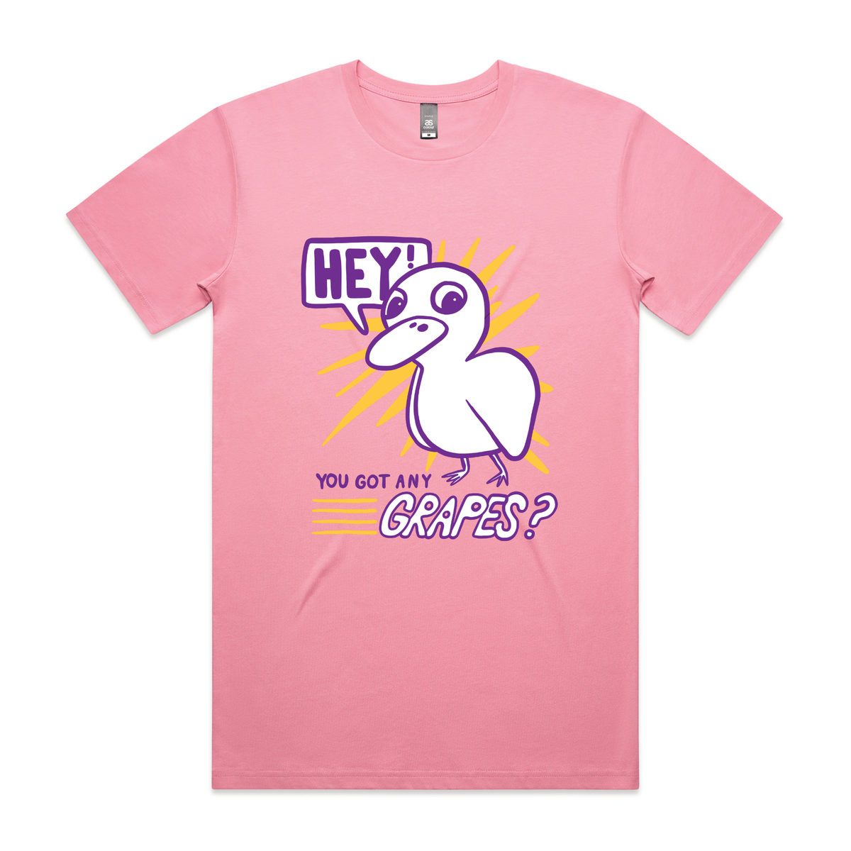 Bubblegum unisex t-shirt with Got Any Grapes graphic by Lonely Kids Club