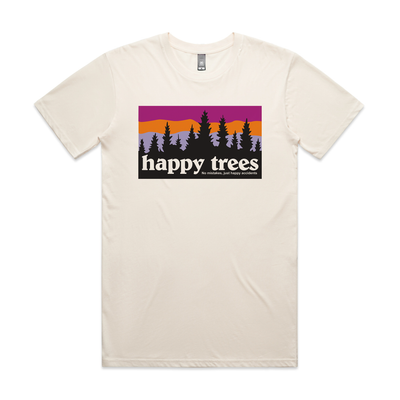 Happy Trees Tee by Lonely Kids Club. All clothing from our T-shirts to our shorts and hoodies are ethically made, and printed packed and shipped from Sydney.