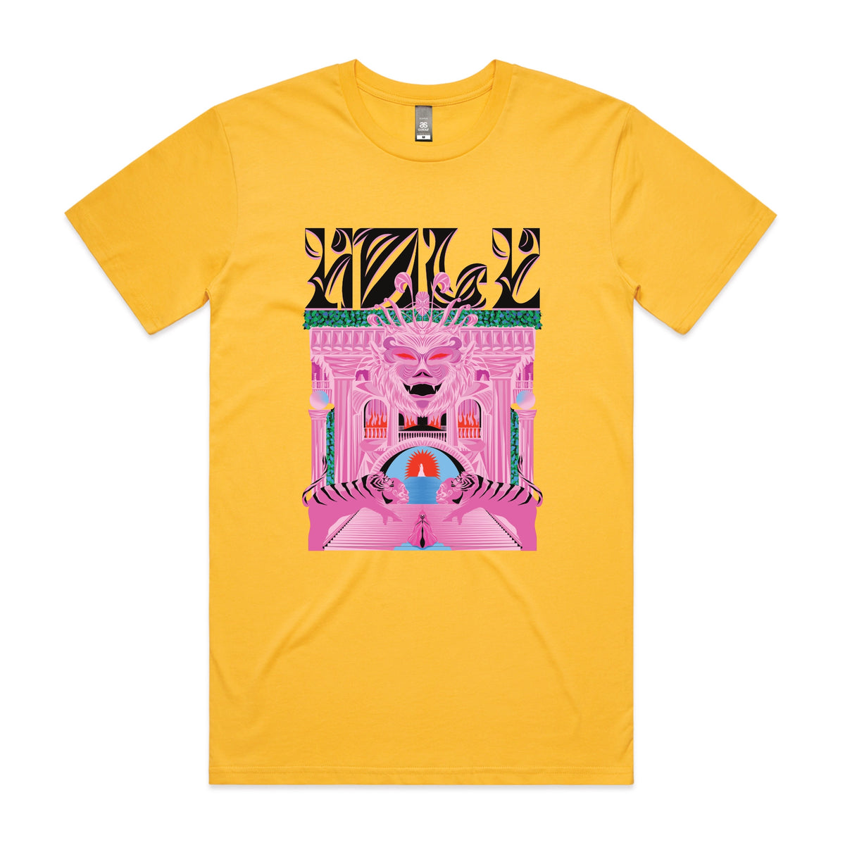Yellow unisex t-shirt with Holy Temple graphic by Lonely Kids Club