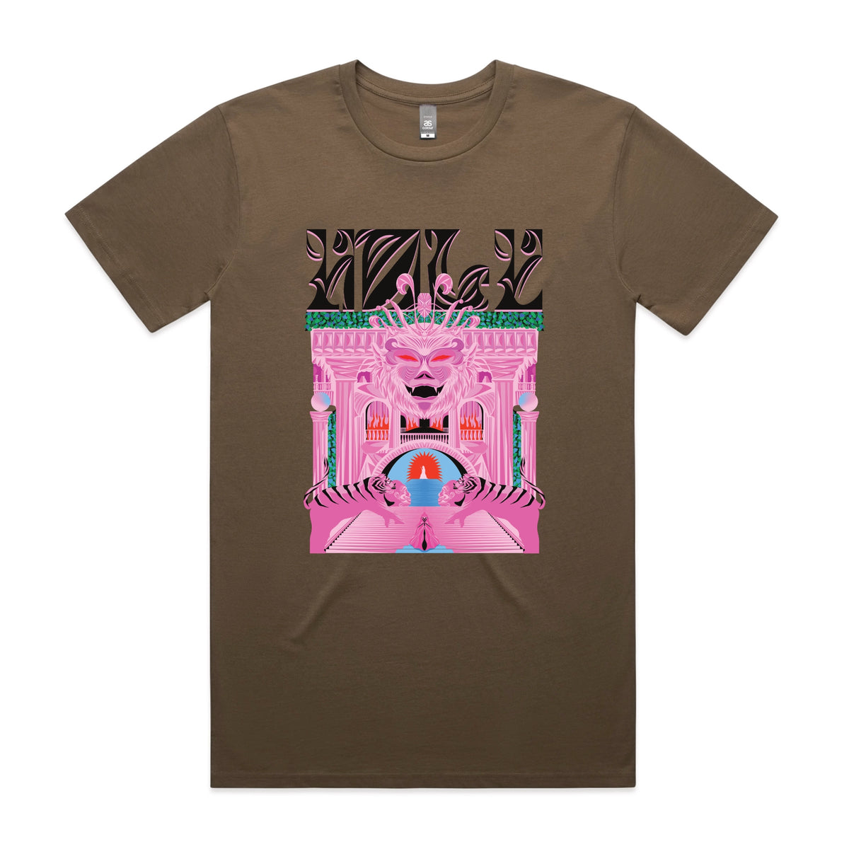 Walnut unisex t-shirt with Holy Temple graphic by Lonely Kids Club