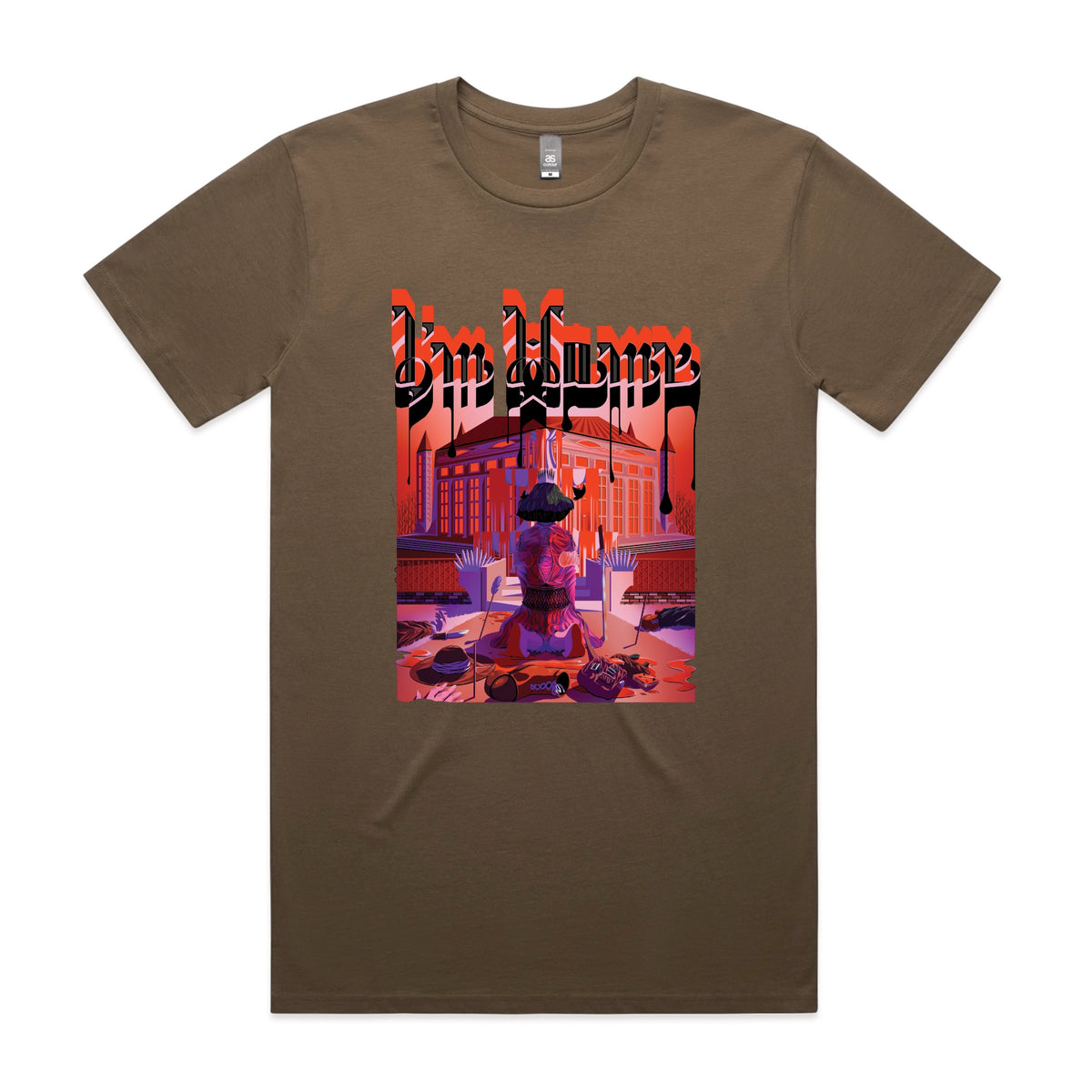 Walnut unisex t-shirt with I'm Home graphic by Lonely Kids Club