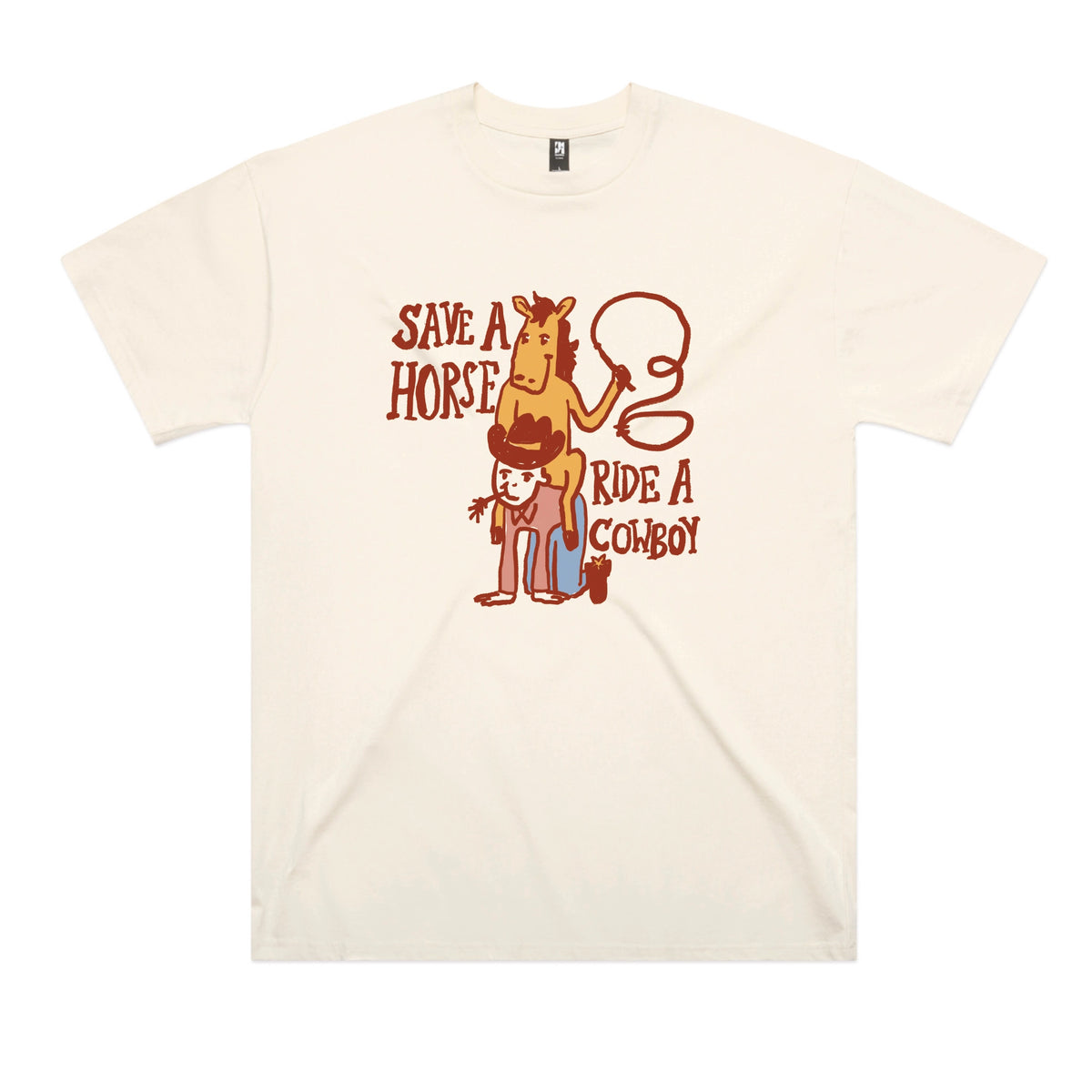 Ecru oversized t-shirt with Save A Horse graphic by Lonely Kids Club