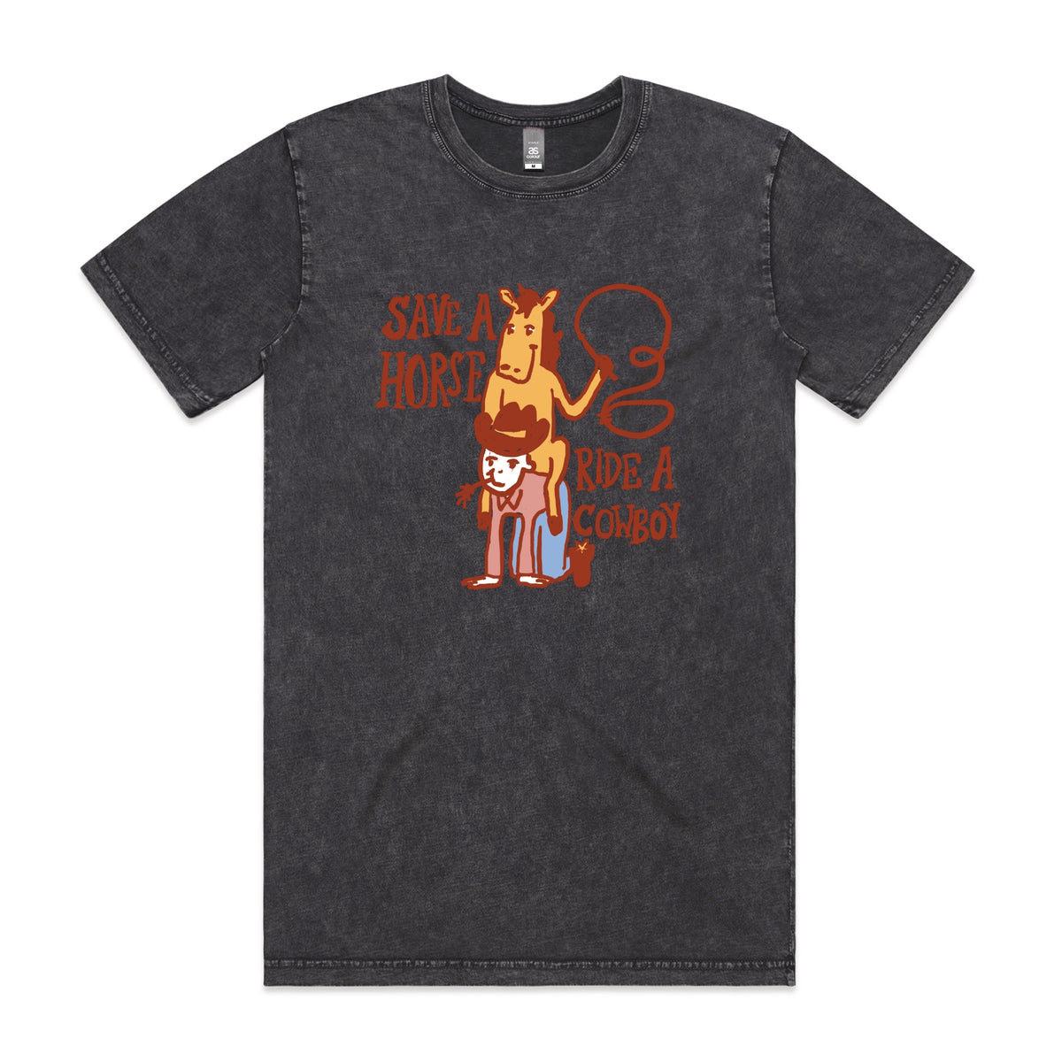 Acid Wash unisex t-shirt with Save A Horse graphic by Lonely Kids Club