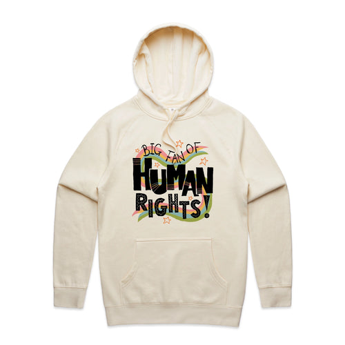 Human Rights Hoodie by Lonely Kids Club. All clothing from our T-shirts to our shorts and hoodies are ethically made, and printed packed and shipped from Sydney.