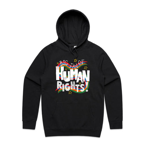 Human Rights Hoodie by Lonely Kids Club. All clothing from our T-shirts to our shorts and hoodies are ethically made, and printed packed and shipped from Sydney.