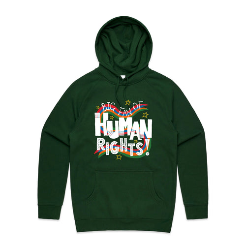 Human Rights Hoodie by Lonely Kids Club. All clothing from our T-shirts to our shorts and hoodies are ethically made, and printed packed and shipped from Sydney.