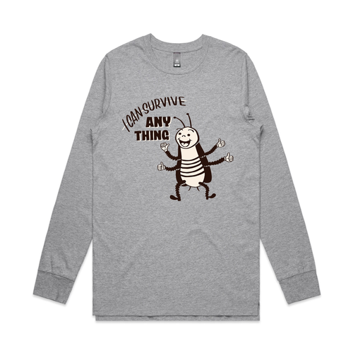 I Can Survive Anything Tee by Lonely Kids Club. All clothing from our T-shirts to our shorts and hoodies are ethically made, and printed packed and shipped from Sydney.