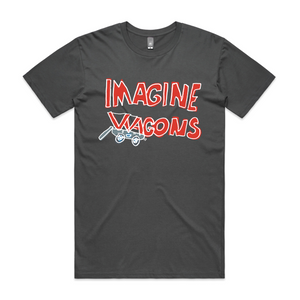 Imagine Wagons Tee by Lonely Kids Club. All clothing from our T-shirts to our shorts and hoodies are ethically made, and printed packed and shipped from Sydney.