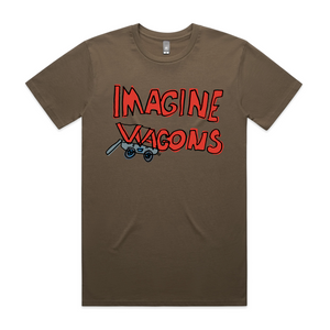 Imagine Wagons Tee by Lonely Kids Club. All clothing from our T-shirts to our shorts and hoodies are ethically made, and printed packed and shipped from Sydney.