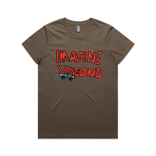 Imagine Wagons Tee by Lonely Kids Club. All clothing from our T-shirts to our shorts and hoodies are ethically made, and printed packed and shipped from Sydney.