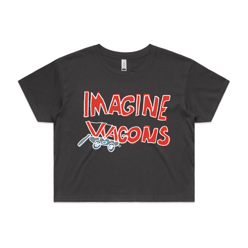 Imagine Wagons Tee by Lonely Kids Club. All clothing from our T-shirts to our shorts and hoodies are ethically made, and printed packed and shipped from Sydney.