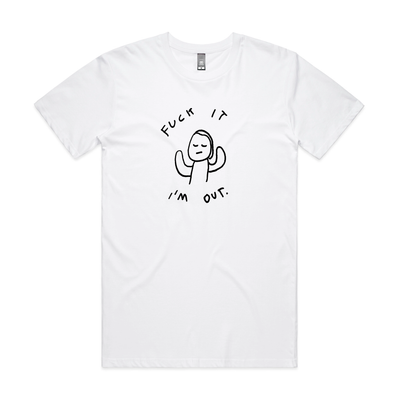 I'm Out Tee by Lonely Kids Club. All clothing from our T-shirts to our shorts and hoodies are ethically made, and printed packed and shipped from Sydney.