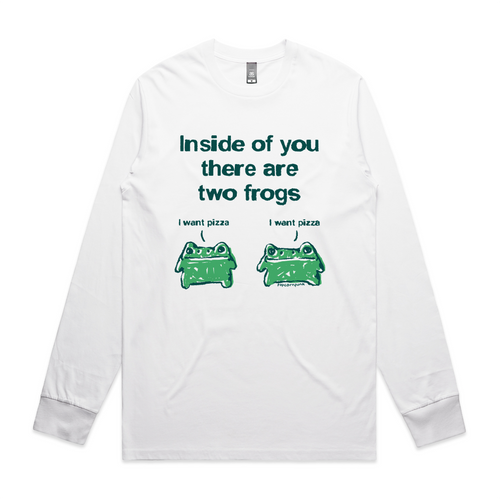 Inside Frogs Tee by Lonely Kids Club. All clothing from our T-shirts to our shorts and hoodies are ethically made, and printed packed and shipped from Sydney.