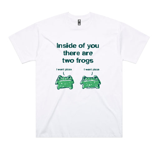 Inside Frogs Tee by Lonely Kids Club. All clothing from our T-shirts to our shorts and hoodies are ethically made, and printed packed and shipped from Sydney.