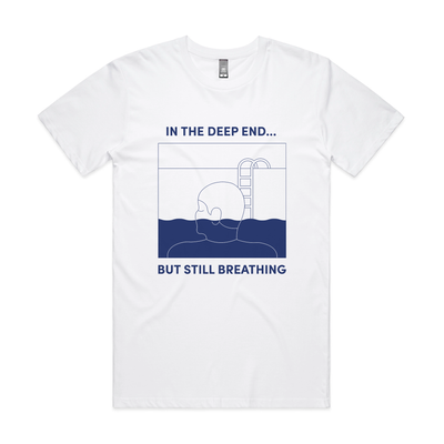 In The Deep End Tee by Lonely Kids Club. All clothing from our T-shirts to our shorts and hoodies are ethically made, and printed packed and shipped from Sydney.