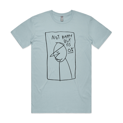 It's Okay To Be Sad Tee by Lonely Kids Club. All clothing from our T-shirts to our shorts and hoodies are ethically made, and printed packed and shipped from Sydney.