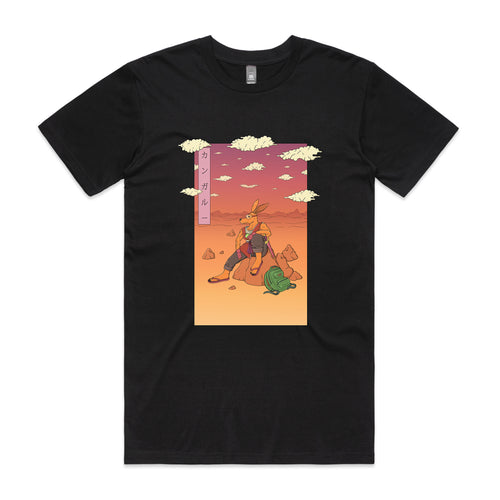 Kangaroo Wanderer Tee by Lonely Kids Club. All clothing from our T-shirts to our shorts and hoodies are ethically made, and printed packed and shipped from Sydney.
