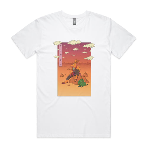 Kangaroo Wanderer Tee by Lonely Kids Club. All clothing from our T-shirts to our shorts and hoodies are ethically made, and printed packed and shipped from Sydney.