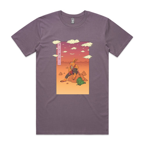 Kangaroo Wanderer Tee by Lonely Kids Club. All clothing from our T-shirts to our shorts and hoodies are ethically made, and printed packed and shipped from Sydney.