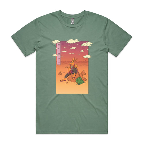 Kangaroo Wanderer Tee by Lonely Kids Club. All clothing from our T-shirts to our shorts and hoodies are ethically made, and printed packed and shipped from Sydney.
