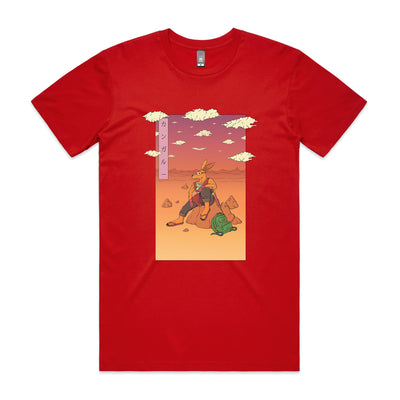 Kangaroo Wanderer Tee by Lonely Kids Club. All clothing from our T-shirts to our shorts and hoodies are ethically made, and printed packed and shipped from Sydney.
