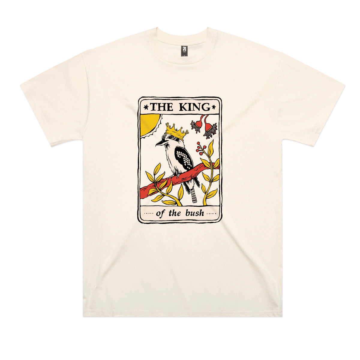 Ecru oversized t-shirt with The King Tarot graphic by Lonely Kids Club