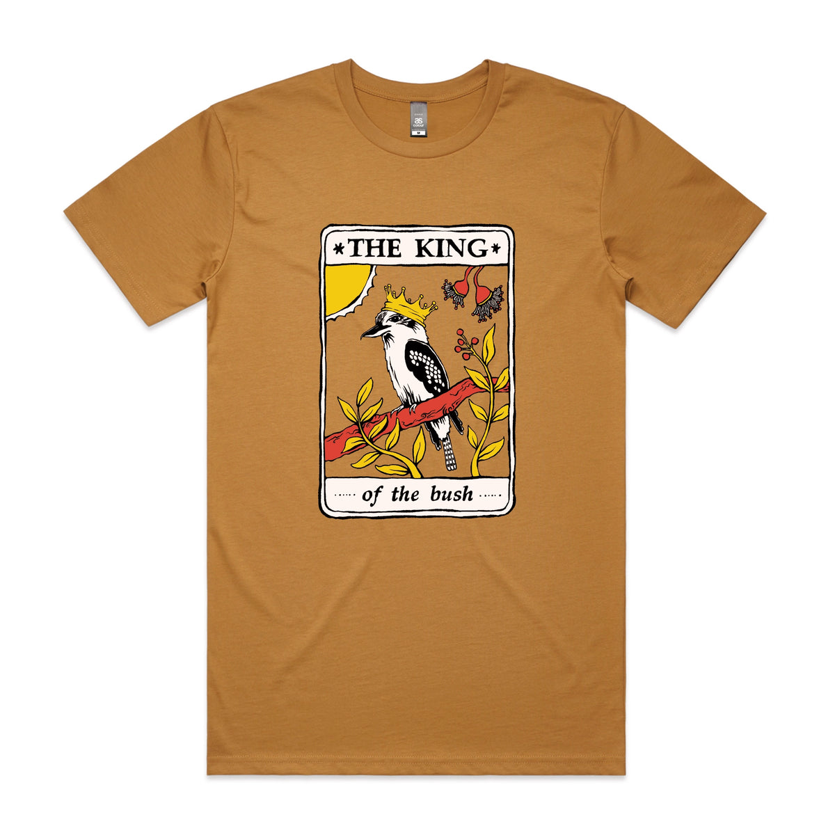 Camel unisex t-shirt with The King Tarot graphic by Lonely Kids Club