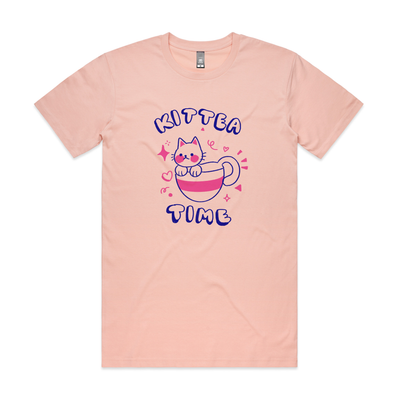 Kittea Time Tee by Lonely Kids Club. All clothing from our T-shirts to our shorts and hoodies are ethically made, and printed packed and shipped from Sydney.