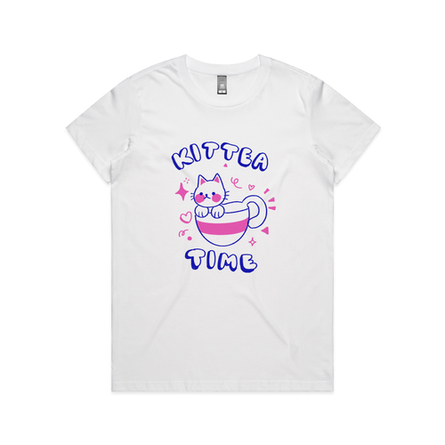 Kittea Time Tee by Lonely Kids Club. All clothing from our T-shirts to our shorts and hoodies are ethically made, and printed packed and shipped from Sydney.
