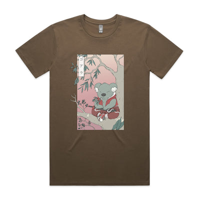 Koala Meditation Tee by Lonely Kids Club. All clothing from our T-shirts to our shorts and hoodies are ethically made, and printed packed and shipped from Sydney.