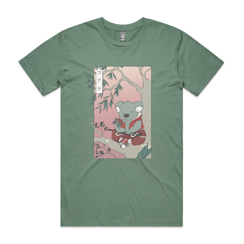 Koala Meditation Tee by Lonely Kids Club. All clothing from our T-shirts to our shorts and hoodies are ethically made, and printed packed and shipped from Sydney.