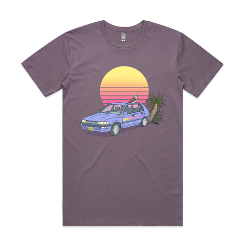 Kookaburra Corolla Tee by Lonely Kids Club. All clothing from our T-shirts to our shorts and hoodies are ethically made, and printed packed and shipped from Sydney.