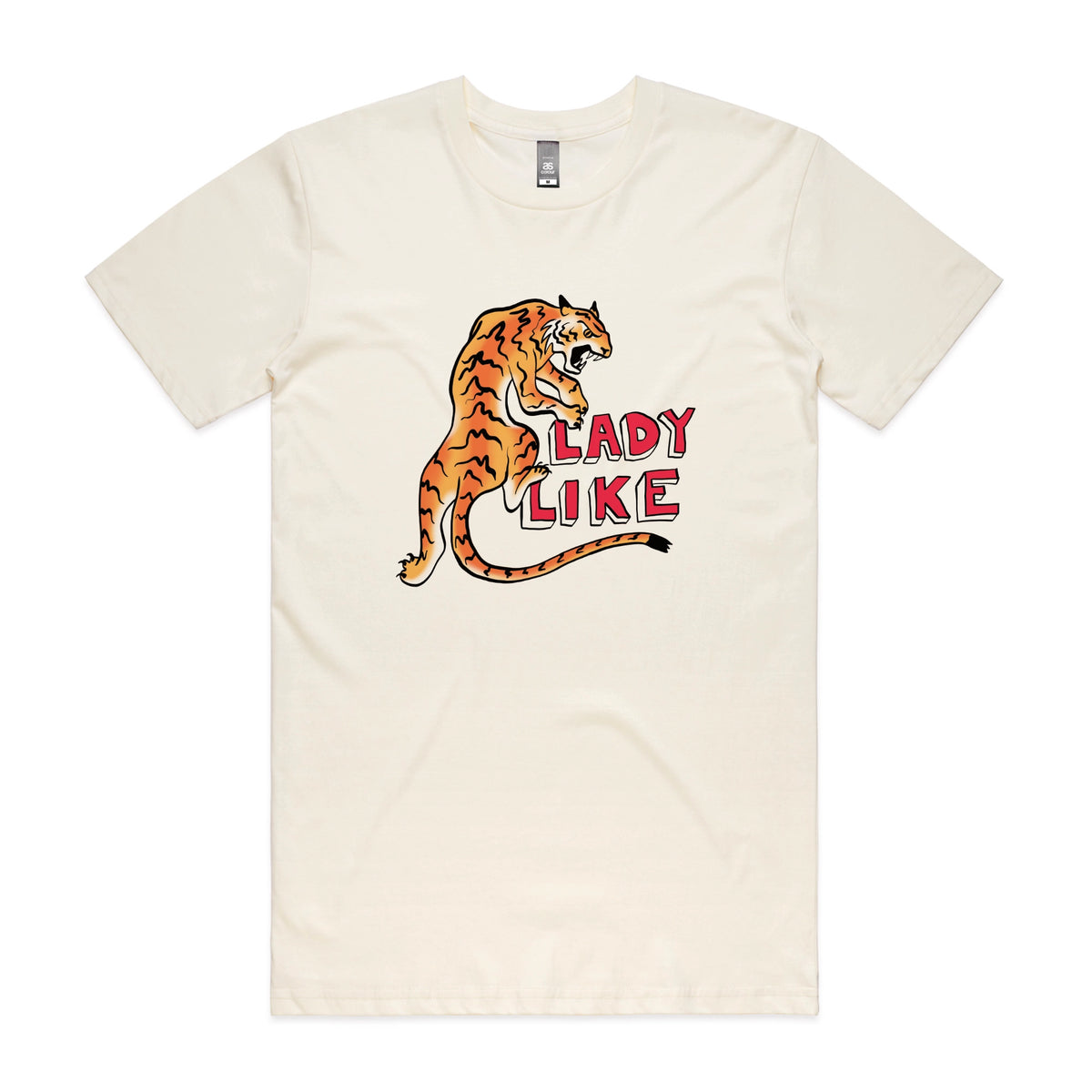 Ecru unisex t-shirt with Lady Like graphic by Lonely Kids Club