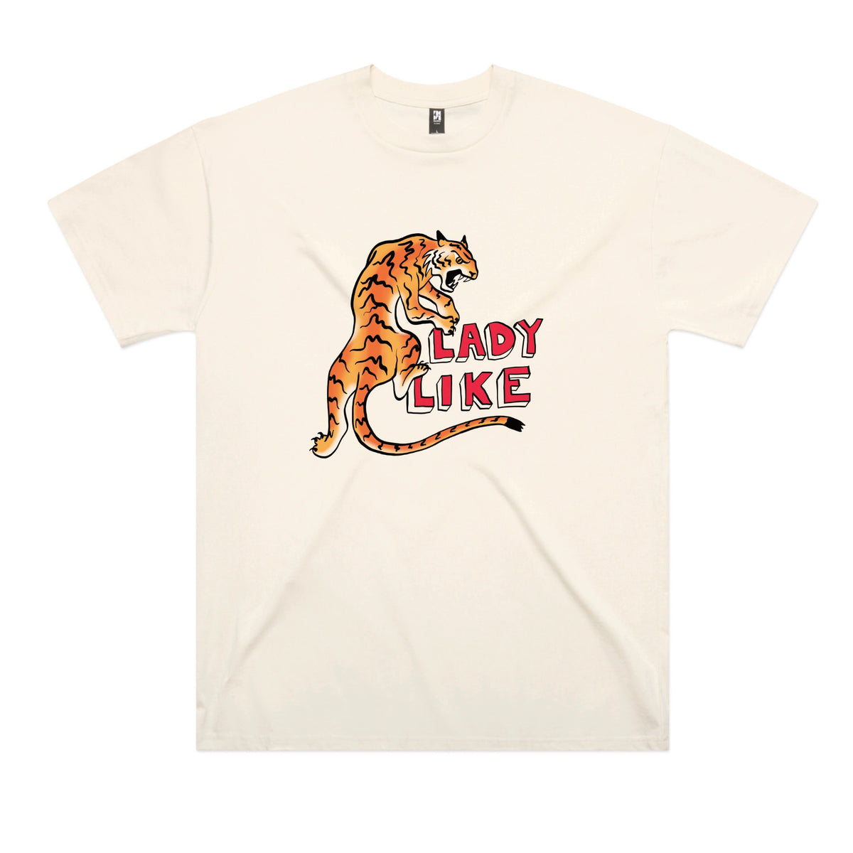 Ecru oversized t-shirt with Lady Like graphic by Lonely Kids Club