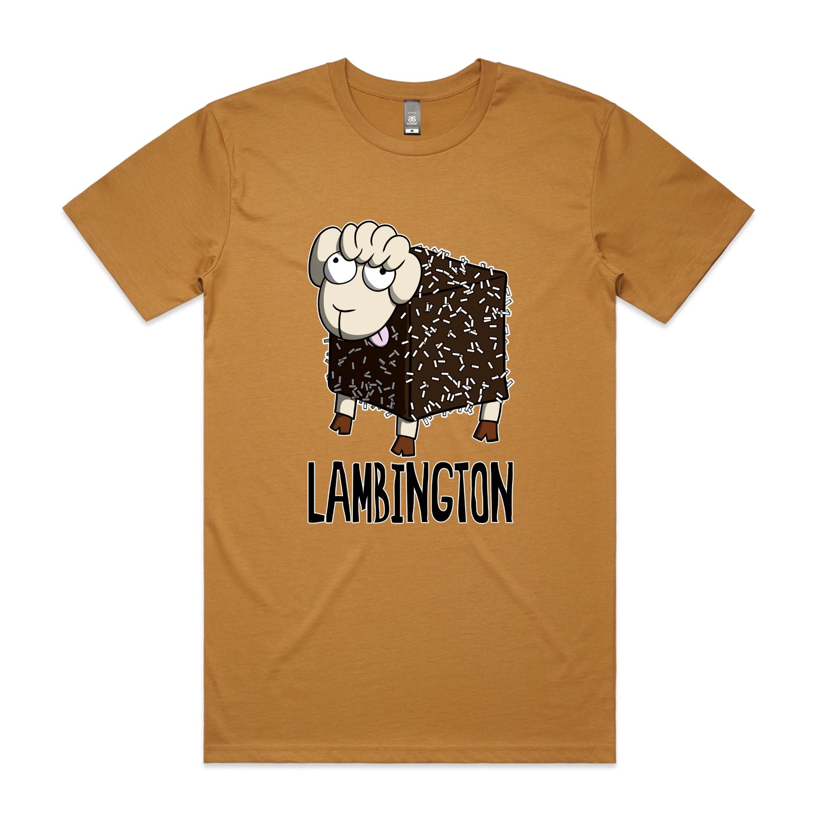 Camel unisex t-shirt with Lambington graphic by Lonely Kids Club