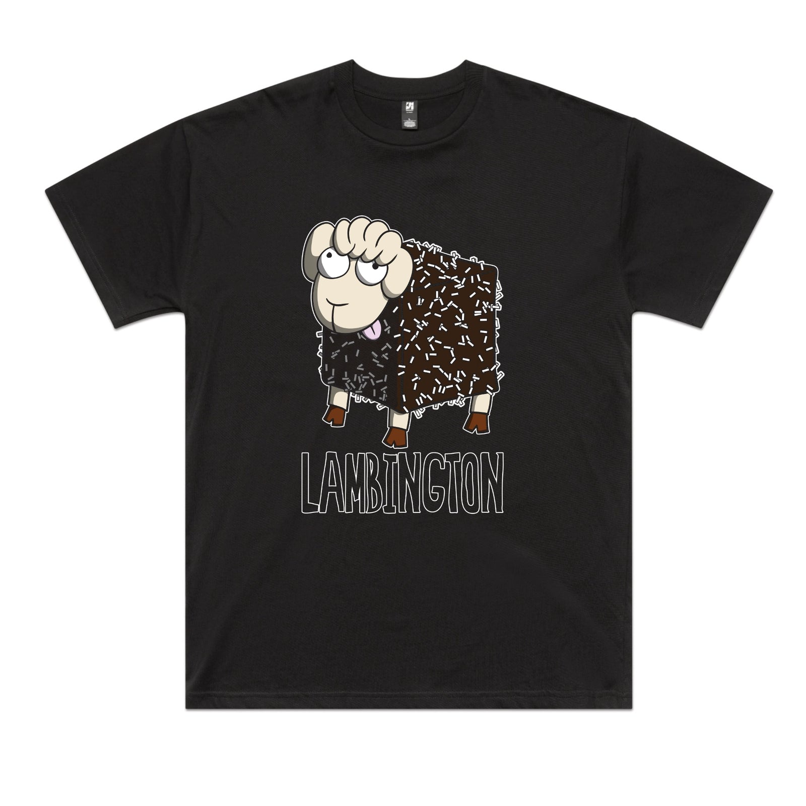 Black oversized t-shirt with Lambington graphic by Lonely Kids Club