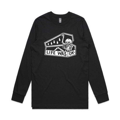 Life Was OK Tee by Lonely Kids Club. All clothing from our T-shirts to our shorts and hoodies are ethically made, and printed packed and shipped from Sydney.