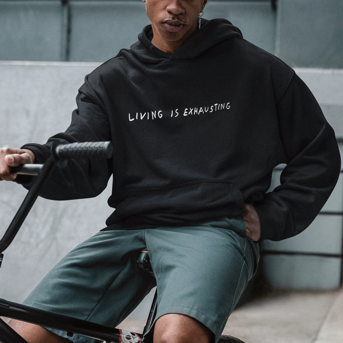Living Is Exhausting Hoodie | Lonely Kids Club Australia