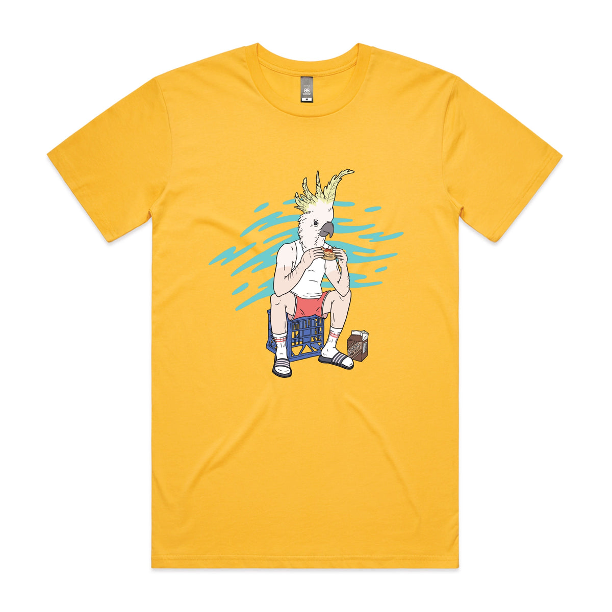 Yellow unisex t-shirt with This Is Living graphic by Lonely Kids Club